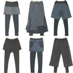 누빔패딩밍크털기모 반바지치마레깅스/겨울보온양털융밴딩조거팬츠/와이드통바지양모스타킹