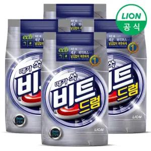 [LION] 비트 2.5kg 파우치 4개 드럼용  세탁세제 가루세제