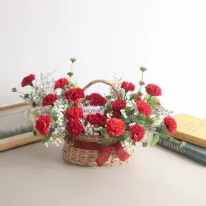 비누 카네이션 조화 바구니 프릴러브 ⅠAset 50cm 꽃 어버이날 스승의날 테이블 장식 감사 선물 행사 소품