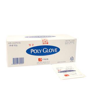 고려양행 멸균 폴리글러브 2매 위생 비닐장갑 포리글러브