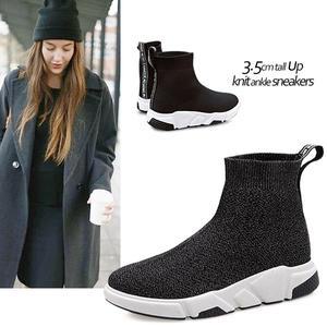 [카미엣뮤즈]키높이 니트 삭 앵클 스니커즈_KM18w284