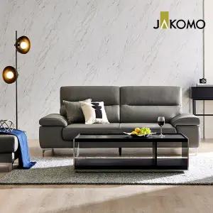 [스툴무료][자코모] 노바 3인 천연면피 소가죽 소파+스툴