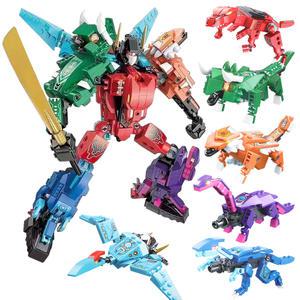 다이노킹 6종 세트 공룡 변신 합체 로보트 블록 어린이 선물 호환블록 크리스마스 생일 학원 달란트
