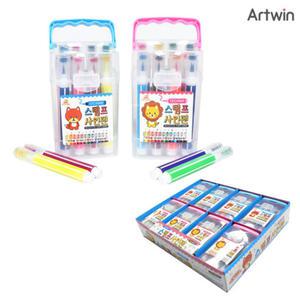 3000 12색 스탬프 사인펜 BOX(8) 싸인펜 도장 캐릭터 캐릭터