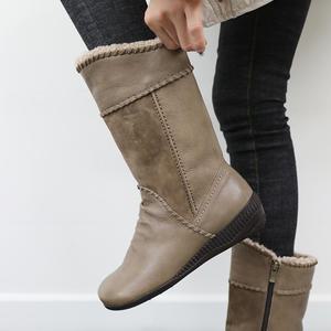 제이슈 퍼안감 수제화 천연양가죽 펜타 부츠 4.5cm굽