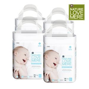 [4팩] 네이쳐러브메레 슬림핏 팬티기저귀 점보형 18매, 총 72매