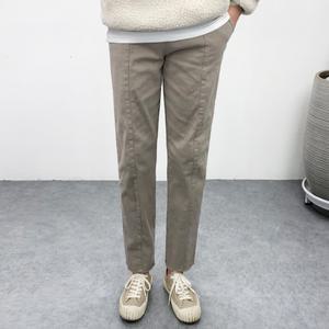 [엠클로] 남자 빅사이즈 기모 세미와이드 핀턱 절개 컷팅 크롭 밴딩팬츠 4컬러