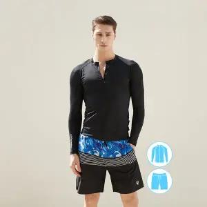 [베이직엘르][인기제품] 베이직엘르 남성인 집업 래쉬가드 세트 BEM-T905K+BEM-T906K