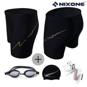 [닉스원] 남성 4부 실내수영복 NSM-3530BK 4종세트