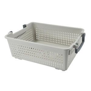 손잡이 바스켓 적층형 수납정리 다용도 플라스틱 바구니 (대)