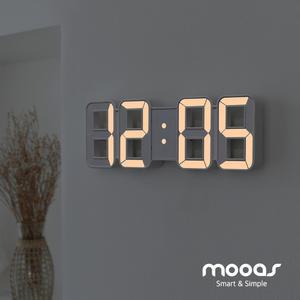 [무아스] 미니 퓨어 화이트골드 무소음 LED벽시계 신혼 결혼 집들이 개업선물 벽걸이 탁상시계