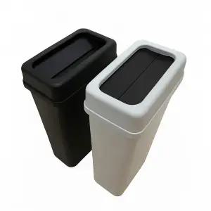 슬림휴지통 50L 70L 90L 대용량 뚜껑형 분리수거 플라스틱 쓰레기통 블랙 그레이