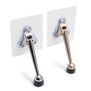 무타공 접착식 수동 말발굽 크롬 니켈 페달도어스토퍼 현관문 말굽