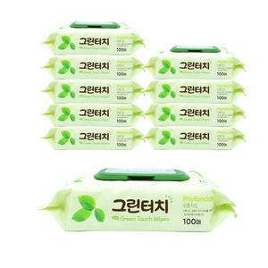그린터치 물티슈 캡형 100매x10팩