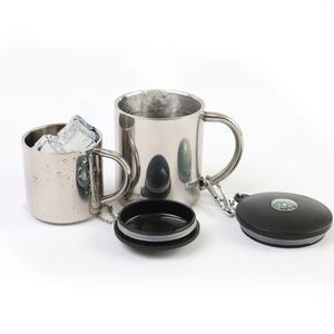 고급 이중 스텐 등산컵 캠핑 머그컵 보온 보냉 나침반 휴대용 뚜껑 나침반 스텐컵