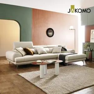 루디아 4인 카우치형 기능성 럭스 통가죽 천연면피 소가죽 소파