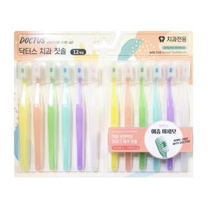닥터스 치과칫솔 이중 미세모 탄력적인모 랜덤발송 12개입