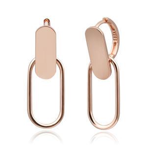 14K 클립 원터치링 귀걸이 드롭 핑크골드 귀걸이