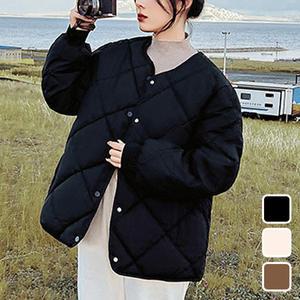 여성 오버핏 누빔 패딩점퍼/ 빅사이즈 데일리 점퍼/ 3color