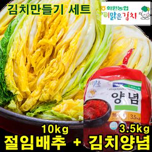 해남 화원농협 절임배추 10kg + 김치양념 3.5kg 김장담기 세트 김치 밀키트