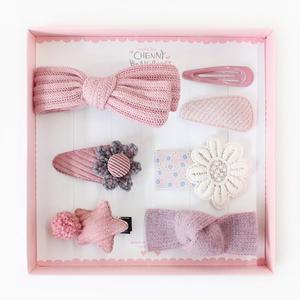 [채니봉봉] 포근 핑크 헤어핀세트