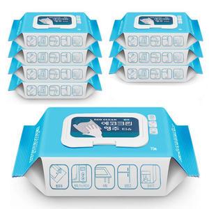 에코크린 행주티슈 일회용행주 70매 X 8팩 청소용 살균