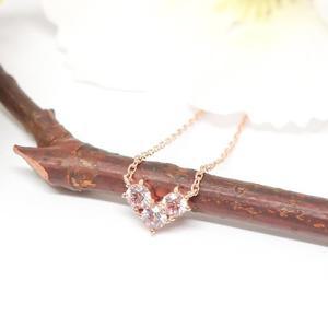 14k 모거나이트 하트 목걸이 OPGDN018