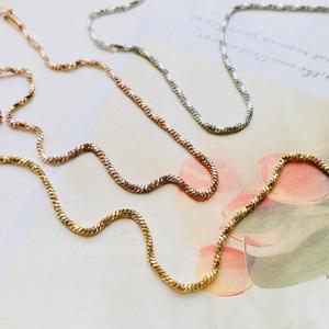 [써지컬스틸] 트위스트 컷팅 체인 팔찌 (발찌 추가 가능)