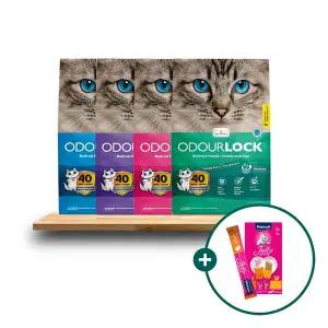 [고양이왕국]오더락 벤토나이트 고양이 모래 12kg - 향선택 + 비타크래프트 젤리러버 90g