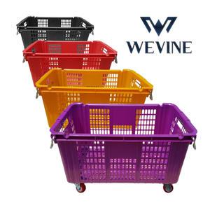 이사바구니 바퀴바구니 플라스틱박스 사각상자 보라