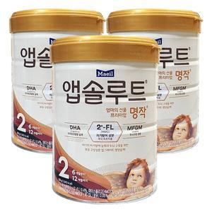 매일유업 앱솔루트 명작 2FL 분유 2단계 800g 3개