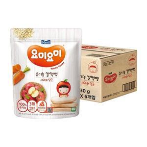 [신세계몰]요미요미 유기농 쌀떡뻥 사과와 당근 30g 6팩