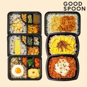 [미스터네이처]굿스푼 저당 당뇨도시락 3팩+저당 비빔밥 3팩 당뇨 임당식단 배달 6종세트
