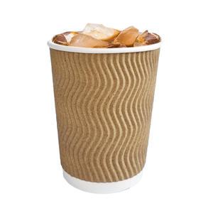[소분] 3중 단열 종이컵 웨이브 크라프트 50개 사이즈선택