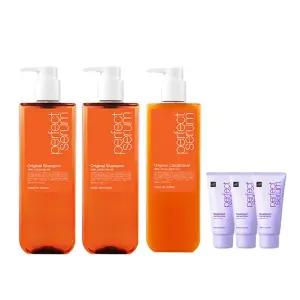미쟝센 퍼펙트 세럼 샴푸 오리지널, 680ml, 2개 +  컨디셔너, 680ml, 1개 + 증정 (세럼 매직스트레이트 트리트먼트 31ml, 3개)