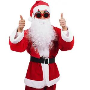 곱슬수염 남자 산타복 성인 산타 의상 자루포함 6종 세트