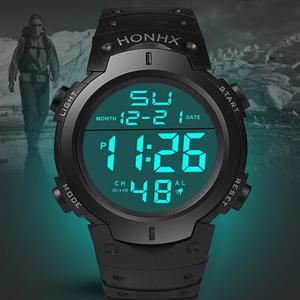 레져 스포츠 군인 LED 라운드 디지털 남성 전자 손목 시계