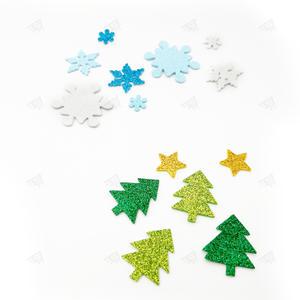 두께 0.2cm 벽 꾸미기 데코 폼 스티커 크리스마스 반짝이 겨울 창문 카드 꾸미기  다꾸 트리 50P