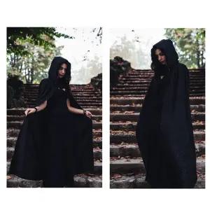 마녀 마법사 성인 후드 망토 연극 공연 촬영 코스튬