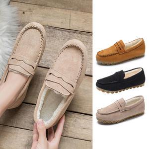 스웨이드 털로퍼 털안감 모카신 따뜻한 여성 플랫 단화