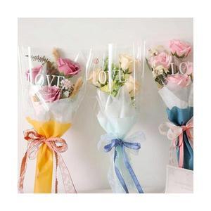 올씨 레터링 봉투형 꽃다발 포장지 투명 opp 낱장