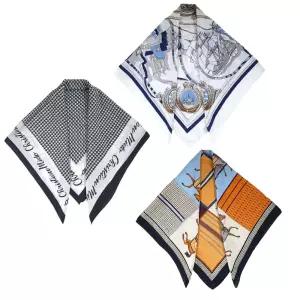 여성 쁘띠 사각 스카프 2종 3종 세트 답례품 선물 간절기 코디