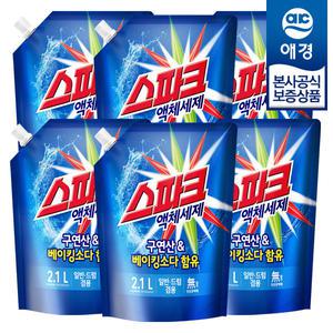 [애경] 스파크 액체 세탁세제 리필 2.1L x6개