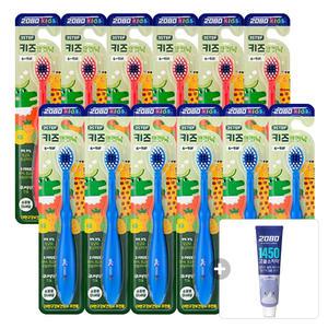 2080 키즈 크리닉 3스텝 칫솔, 12개+증정(2080주니어 일사오공 치약 50g, 1개)