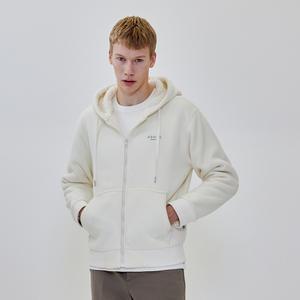 [애드호크] 남성 양털 후드 집업 점퍼 (아이보리)