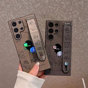 갤럭시 s25 울트라 플러스 s24 s23 s22 귀여운 캐릭터 레이저 홀로그램 핸드 핑거 스트랩 실리콘 케이스