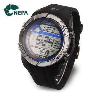 [네파] 50랩메모리 마라톤 방수 전자 스포츠 군인시계 N235-블루