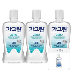 가그린 제로, 820ml, 3개 + 증정 (오리지널 100ml, 1개)