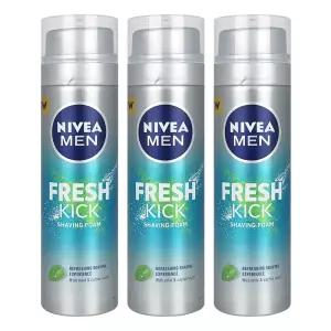 [유통기한임박특가] 니베아 맨 프레시 킥 쉐이빙 폼 200ml 3개 면도 크림
