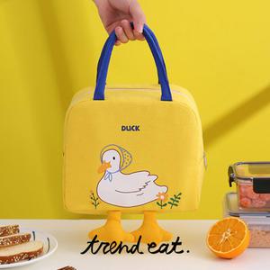 1+1 귀여운 오리 보온 보냉 도시락 가방 나들이 손가방 4color